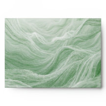 Enveloppe de mariage en marbre vert sauge et or