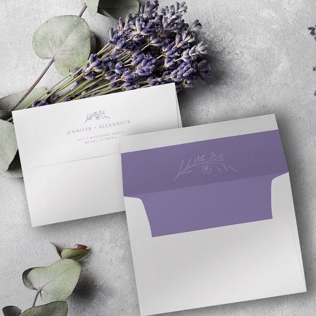 Enveloppe de Mariage floral Lavender (Créateur téléchargé)