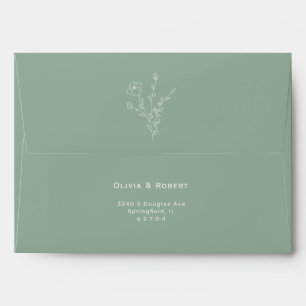 Enveloppe de Mariage floral rustique de taille sim