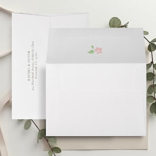 Enveloppe de mariage florale chic blanche