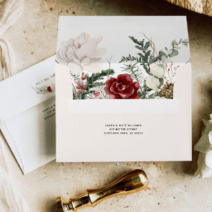 Enveloppe de mariage florale d'hiver Spruce & Lace
