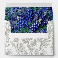 Enveloppe de mariage florale Texas Bluebonnet