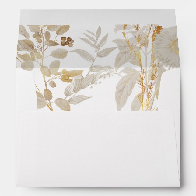 Enveloppe de mariage Golden Vintage (Dos (Bas))