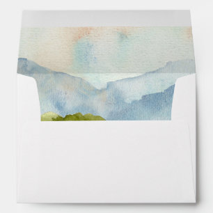 Enveloppe de mariage hivernal Rustique Watercolor 
