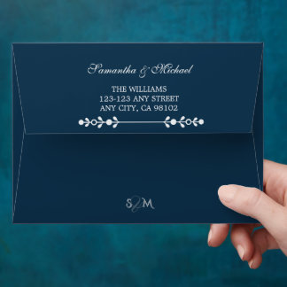 Enveloppe de mariage marine