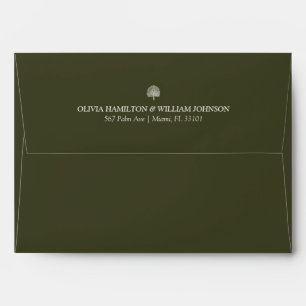 Enveloppe de mariage minimaliste 5x7 vert olive