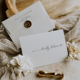 Enveloppe de mariage minimaliste blanche simple
