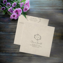 Enveloppe de mariage minimaliste vintage