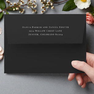 Enveloppe de mariage moderne minimaliste avec adre