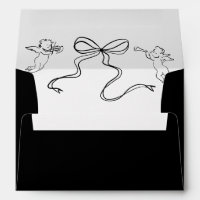 Enveloppe de Mariage noir de Bow lunaire
