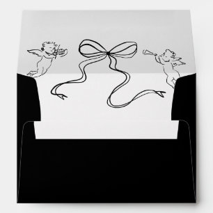Enveloppe de Mariage noir de Bow lunaire