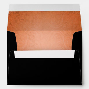 Enveloppe de Mariage orange Rose noir d'Halloween