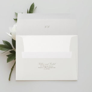 Enveloppe de mariage ovale botanique en sable