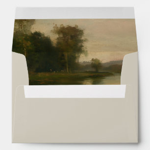Enveloppe de mariage paysage vintage