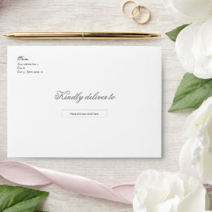 Enveloppe de mariage personnalisée blanche simple