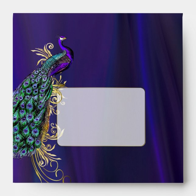 Enveloppe de mariage personnalisée en satin violet (Devant)