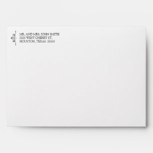 Enveloppe de mariage personnalisée gris coeur clas