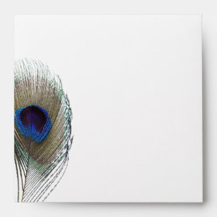 Enveloppe de mariage personnalisée Peacock Feather