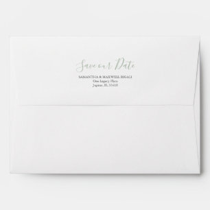 Enveloppe de mariage pré-adressée vert sauge moder