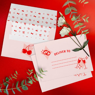 Enveloppe de mariage Retro Diner