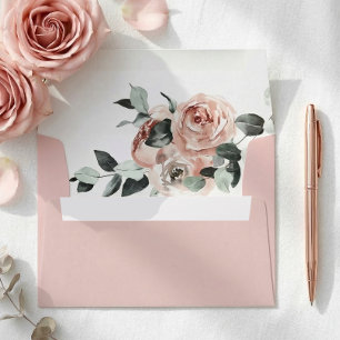 Enveloppe de mariage romantique Rose rose poudré