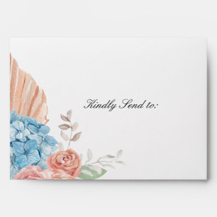 Enveloppe de Mariage Rose chic Hydrangea Floral