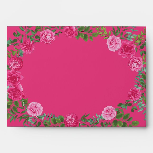 Enveloppe de Mariage rose vif (Devant)