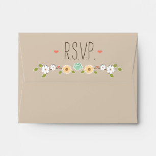 Enveloppe de Mariage RSVP de Boho Floral Rustique