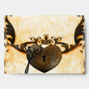 Enveloppe de mariage rustique vintage Cadenas et C