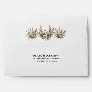 Enveloppe de mariage simple en herbe de Pampas boh