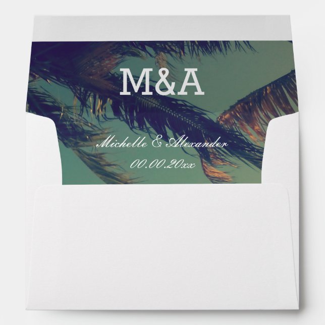 Enveloppe de mariage sur la plage avec lingot de p (Dos (Bas))