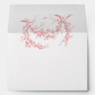 Enveloppe de mariage Toile de Jouy rose blush avec