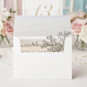 Enveloppe de mariage Toile de style français vinta