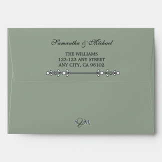 Enveloppe de mariage vert sauge