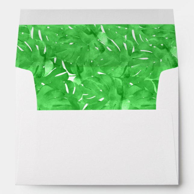 Enveloppe de Mariage vert tropicale vivid (Dos (Bas))