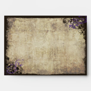 Enveloppe de mariage vintage papillon violet