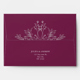 Enveloppe de mariage violet Pensée simple