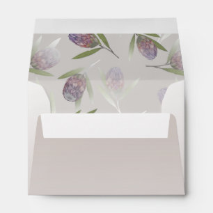 Enveloppe de Mariage violet violet floral rustique