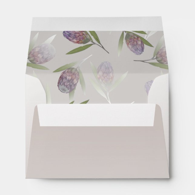 Enveloppe de Mariage violet violet floral rustique (Dos (Bas))