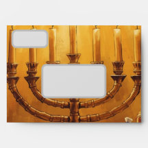Enveloppe de Menorah de Hanukkah Festival des Lumi