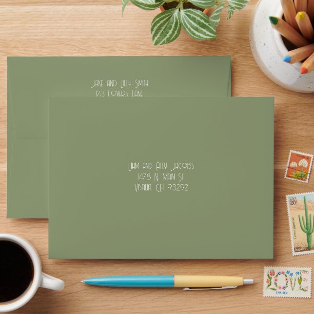 Enveloppe de messagerie Mariage écologique Sage (Desk)