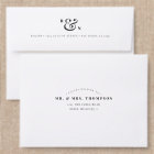 Enveloppe de monogramme et de serif de retour adre