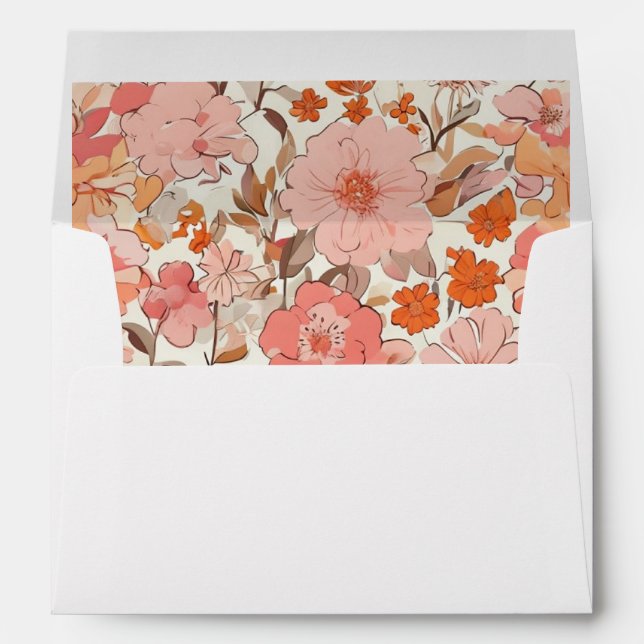 Enveloppe de Motif de fleurs de pêche (Dos (Bas))