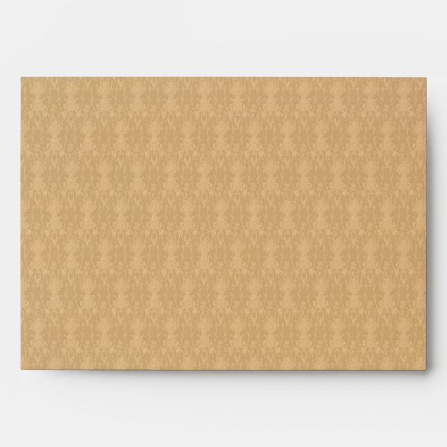 Enveloppe de motif en damas beige élégant 5x7 (A7) (Devant)