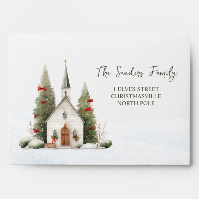 Enveloppe de neige de l'église de Noël (Devant)