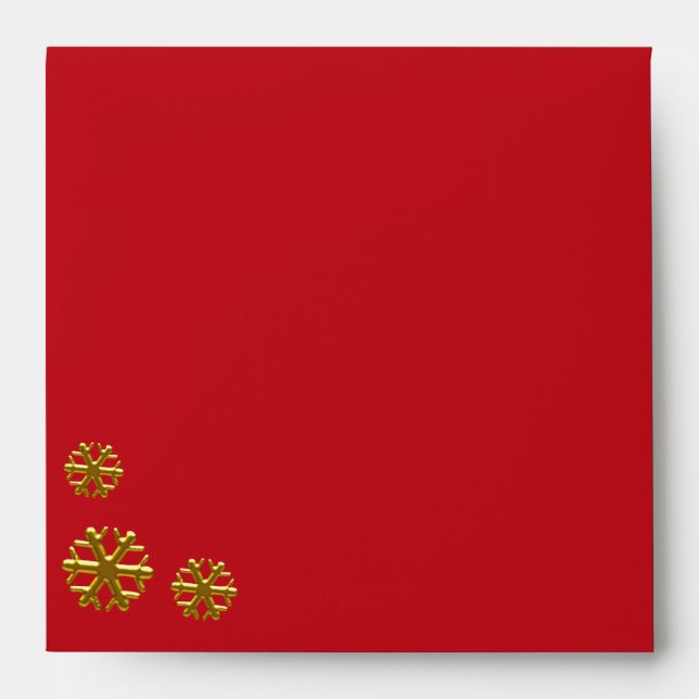 Enveloppe de Noël chic rouge et or (Devant)