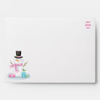 Enveloppe de Noël de bonhomme de neige d'hiver