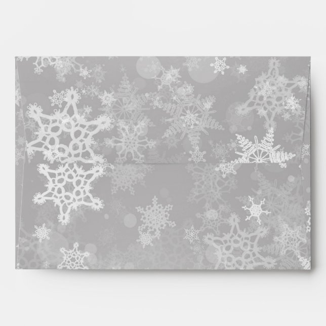 Enveloppe de Noël de la Flamme de neige argentée (Dos (Haut rabat))