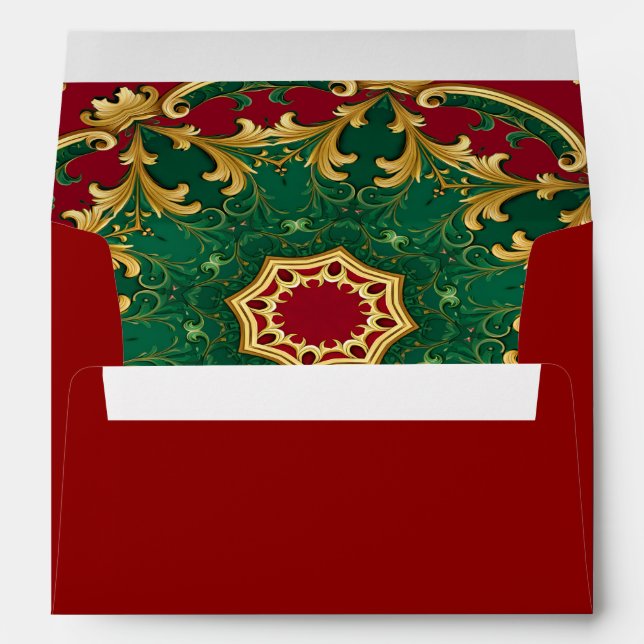 Enveloppe de Noël Décoratif Rouge Vert (Dos (Bas))