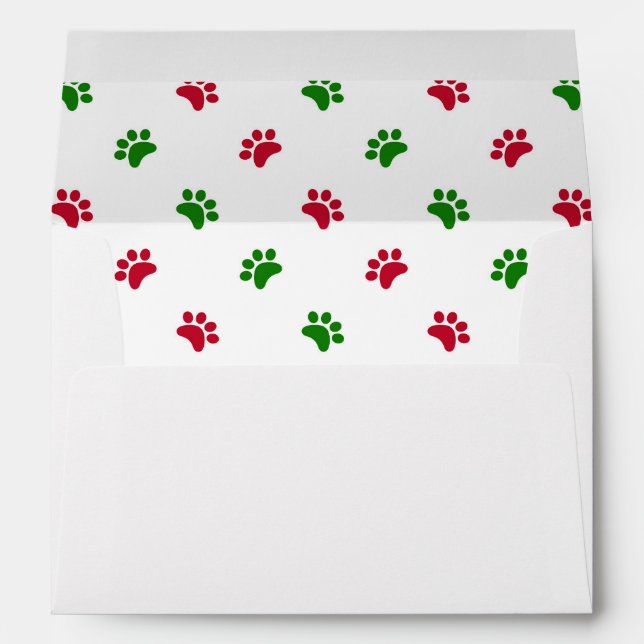 Enveloppe de Noël Empreinte de patte (Dos (Bas))
